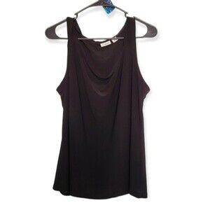 Cato Black Draped Neck Blouse Size XL